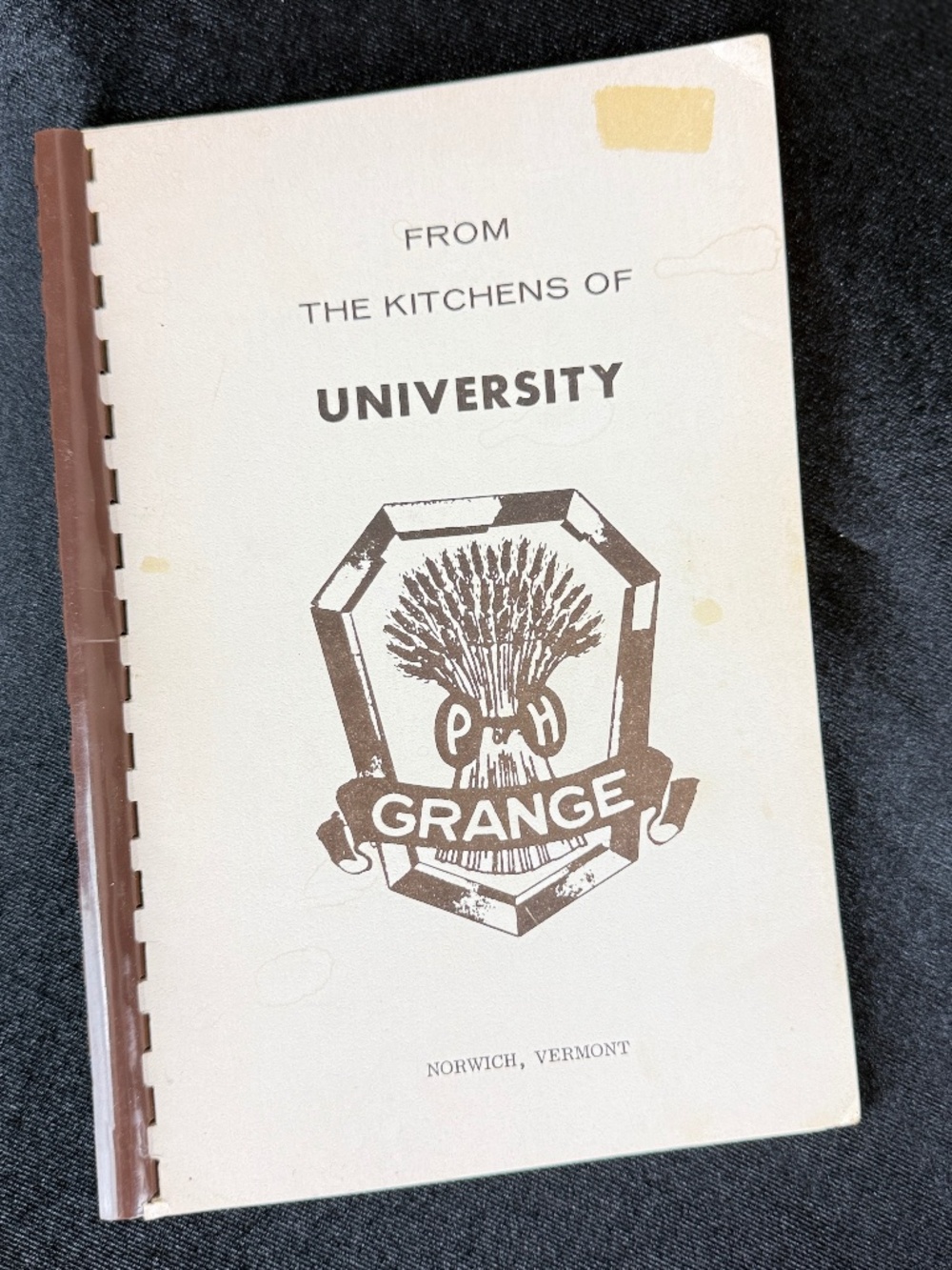 1950s Kitchens of University Grange Cookbook Norwich VT Spiral Bound